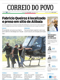 Capa do jornal Correio do Povo 19/06/2020