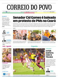 Capa do jornal Correio do Povo 20/02/2020