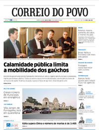 Capa do jornal Correio do Povo 20/03/2020