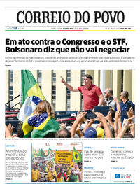Capa do jornal Correio do Povo 20/04/2020