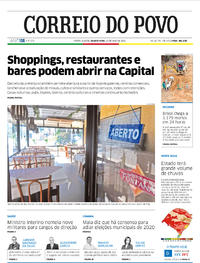 Capa do jornal Correio do Povo 20/05/2020