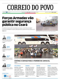 Capa do jornal Correio do Povo 21/02/2020