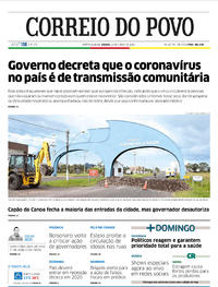 Capa do jornal Correio do Povo 21/03/2020