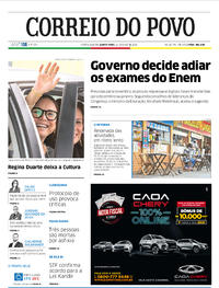 Capa do jornal Correio do Povo 21/05/2020