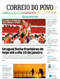 Capa do jornal Correio do Povo 21/12/2020