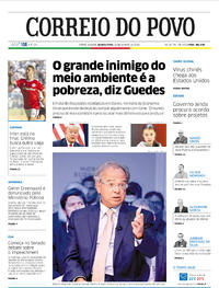 Capa do jornal Correio do Povo 22/01/2020
