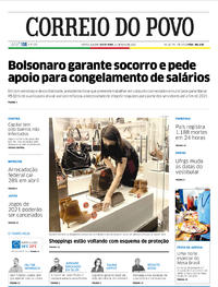Capa do jornal Correio do Povo 22/05/2020