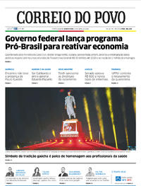 Capa do jornal Correio do Povo 23/04/2020