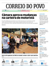 Capa do jornal Correio do Povo 23/09/2020
