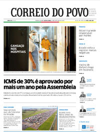 Capa do jornal Correio do Povo 23/12/2020