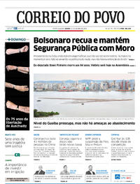 Capa do jornal Correio do Povo 25/01/2020