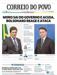 Capa do jornal Correio do Povo 25/04/2020
