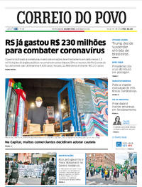 Capa do jornal Correio do Povo 25/05/2020