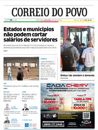 Capa do jornal Correio do Povo 25/06/2020