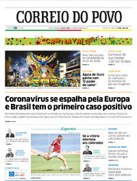Capa do jornal Correio do Povo 26/02/2020