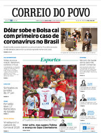 Capa do jornal Correio do Povo 27/02/2020