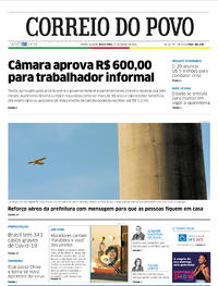 Capa do jornal Correio do Povo 27/03/2020