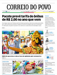 Capa do jornal Correio do Povo 28/01/2020