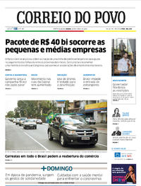 Capa do jornal Correio do Povo 28/03/2020