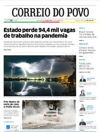 Capa do jornal Correio do Povo 29/07/2020