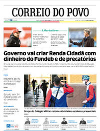 Capa do jornal Correio do Povo 29/09/2020