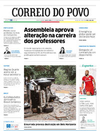 Capa do jornal Correio do Povo 30/01/2020