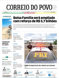 Capa do jornal Correio do Povo 31/10/2020