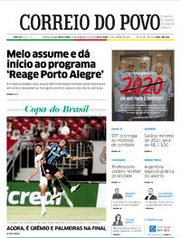 Capa do jornal Correio do Povo 31/12/2020