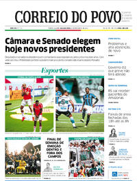 Capa do jornal Correio do Povo 01/02/2021