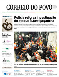 Capa do jornal Correio do Povo 01/05/2021