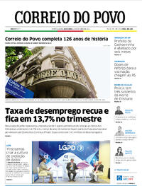 Capa do jornal Correio do Povo 01/10/2021