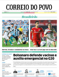 Capa do jornal Correio do Povo 01/11/2021