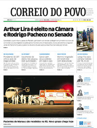 Capa do jornal Correio do Povo 02/02/2021