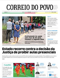 Capa do jornal Correio do Povo 02/03/2021