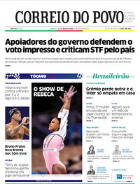 Capa do jornal Correio do Povo 02/08/2021