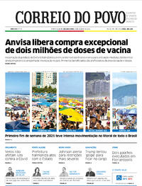 Capa do jornal Correio do Povo 04/01/2021