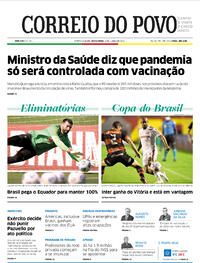 Capa do jornal Correio do Povo 04/06/2021