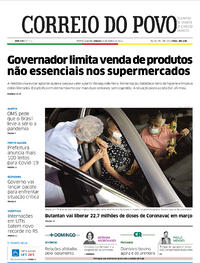 Capa do jornal Correio do Povo 06/03/2021