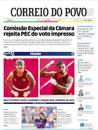 Capa do jornal Correio do Povo 06/08/2021