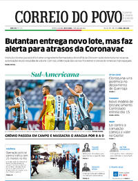 Capa do jornal Correio do Povo 07/05/2021