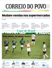 Capa do jornal Correio do Povo 08/03/2021