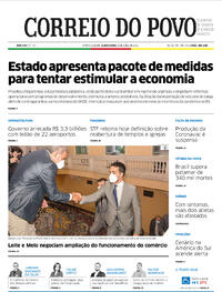 Capa do jornal Correio do Povo 08/04/2021