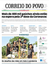 Capa do jornal Correio do Povo 08/05/2021