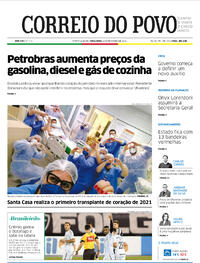 Capa do jornal Correio do Povo 09/02/2021