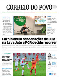 Capa do jornal Correio do Povo 09/03/2021