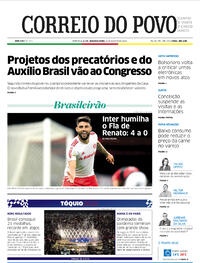 Capa do jornal Correio do Povo 09/08/2021