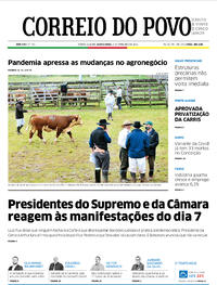 Capa do jornal Correio do Povo 09/09/2021