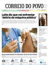 Capa do jornal Correio do Povo 10/02/2021