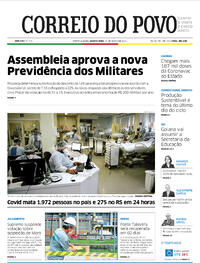 Capa do jornal Correio do Povo 10/03/2021