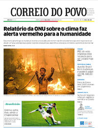 Capa do jornal Correio do Povo 10/08/2021